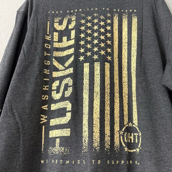 Men's Colosseum Heathered Black Washington Huskies Military Appreciation Flag - Picture 6 of 6
